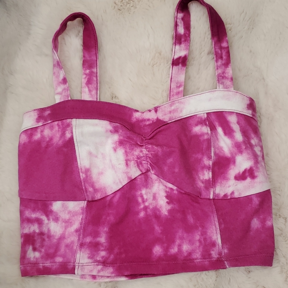 ❤ Mudd pink tye dye crop top